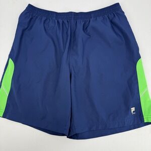 Fila Sport Mens Running Shorts Navy Blue Green Large Fitted Lightweight